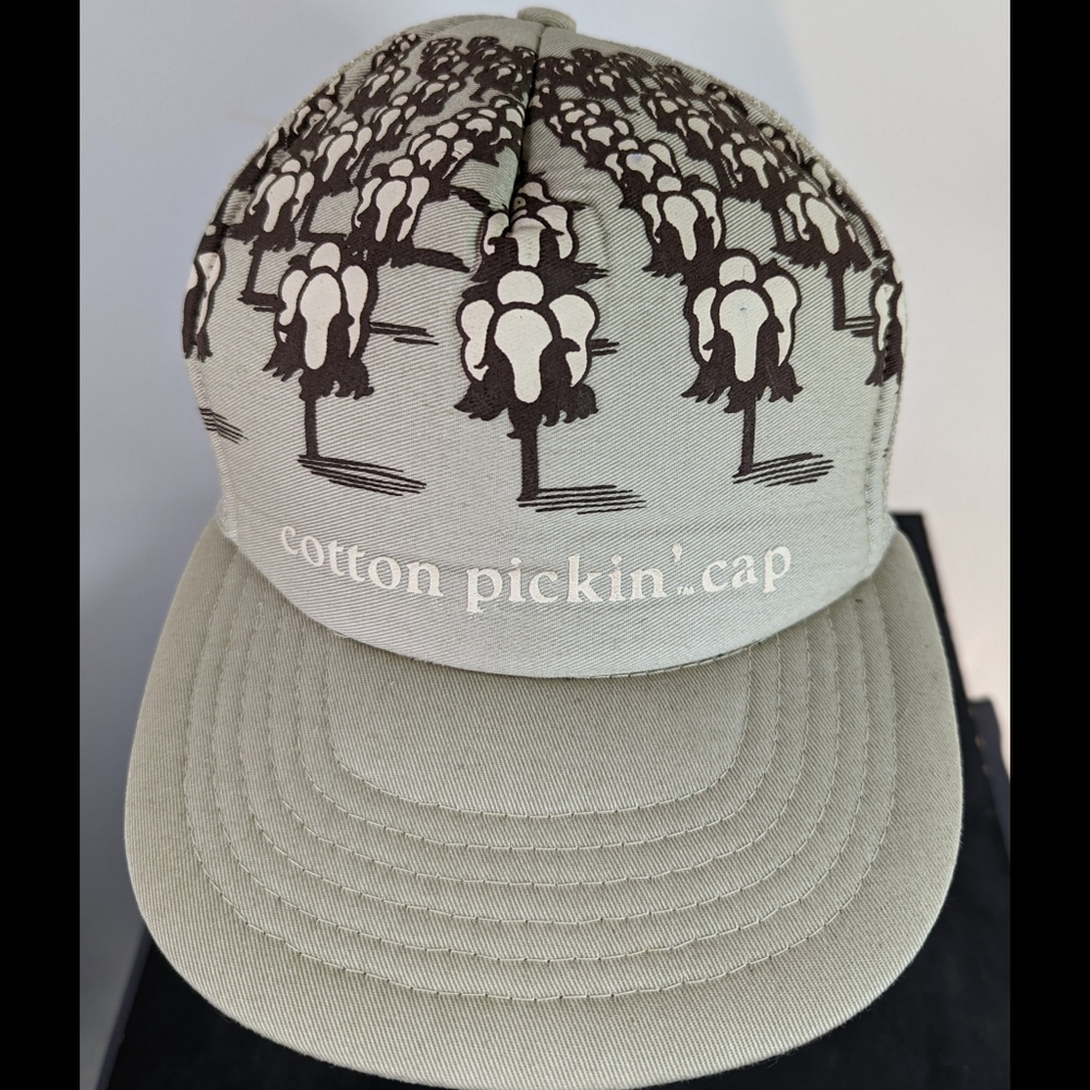 Vintage Trucker Hat Cotton Picker Humorous Snapback